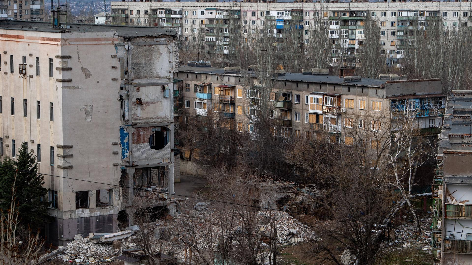 Zerstörte Wohnhäuser in Kostiantynivka, Ukraine (21.3.2025) Zerstörte Wohnhäuser in Kostiantynivka, Ukraine (21.3.2025)