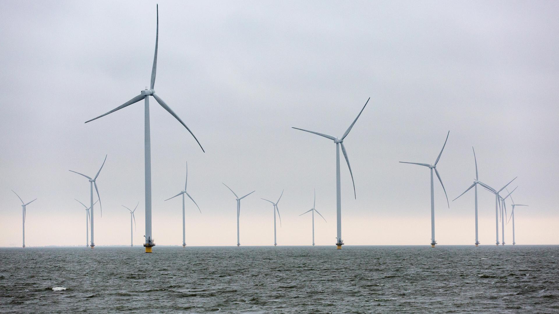 Offshore-Windkraftwerke in der Nordsee.