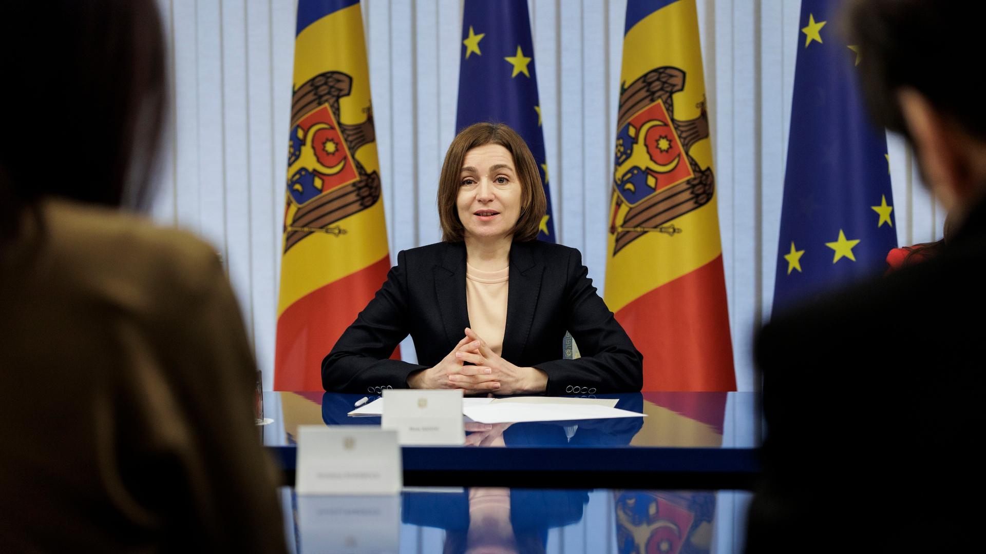 Maia Sandu, Praesidentin der Republik Moldau, in Chisinau, Maia Sandu, Praesidentin der Republik Moldau, in Chisinau,