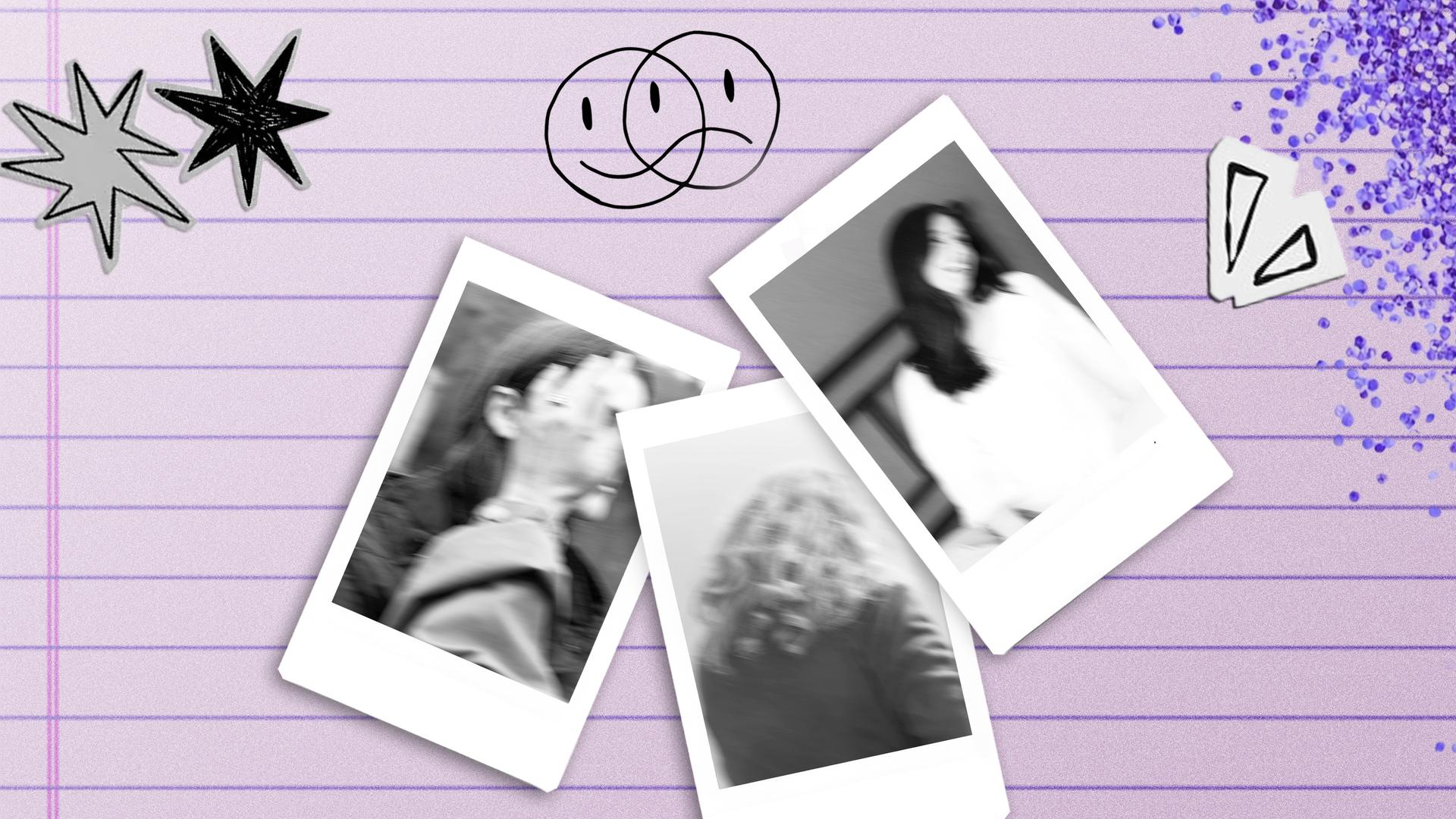 Cover des Podcasts Die Lieblingsschülerin: Auf einem linierten Blatt liegen drei schwarz-weiße Polaroids von nicht erkennbaren Schülerinnen, dazu Glitzer, Sterne sowie ein Smiley, der sowohl lacht als auch traurig ist Cover des Podcasts Die Lieblingsschülerin: Auf einem linierten Blatt liegen drei schwarz-weiße Polaroids von nicht erkennbaren Schülerinnen, dazu Glitzer, Sterne sowie ein Smiley, der sowohl lacht als auch traurig ist