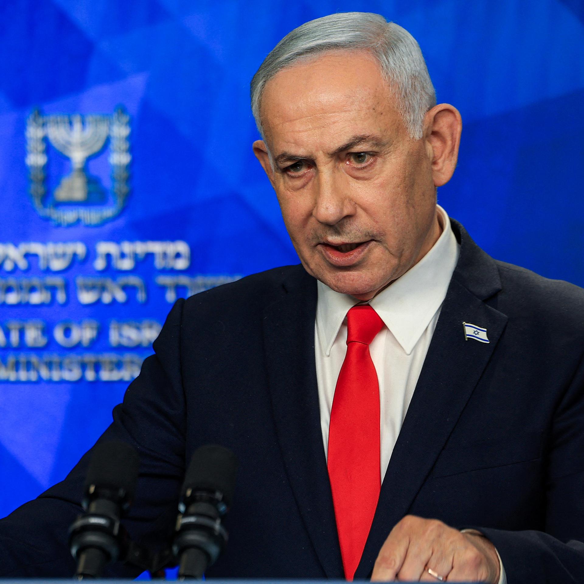 Israels Premierminister Benjamin Netanjahu spricht bei einer Pressekonferenz (Jerusalem, 15.06. 2026)