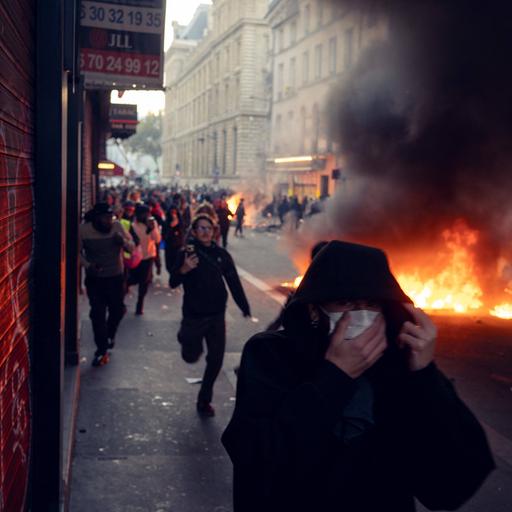 Brand bei Protesten in Paris