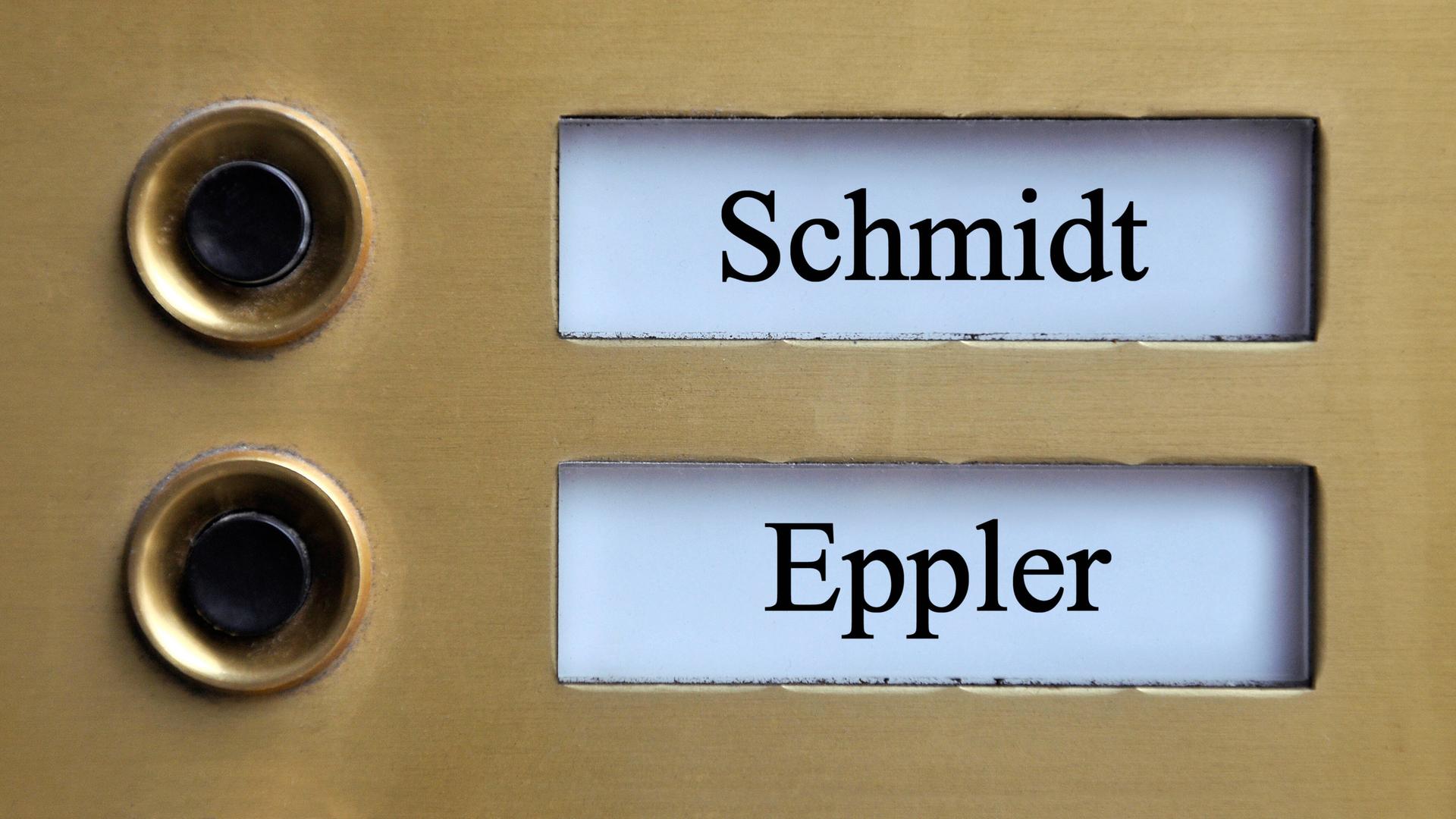 Klingelschild mit Schmidt und Eppler Klingelschild