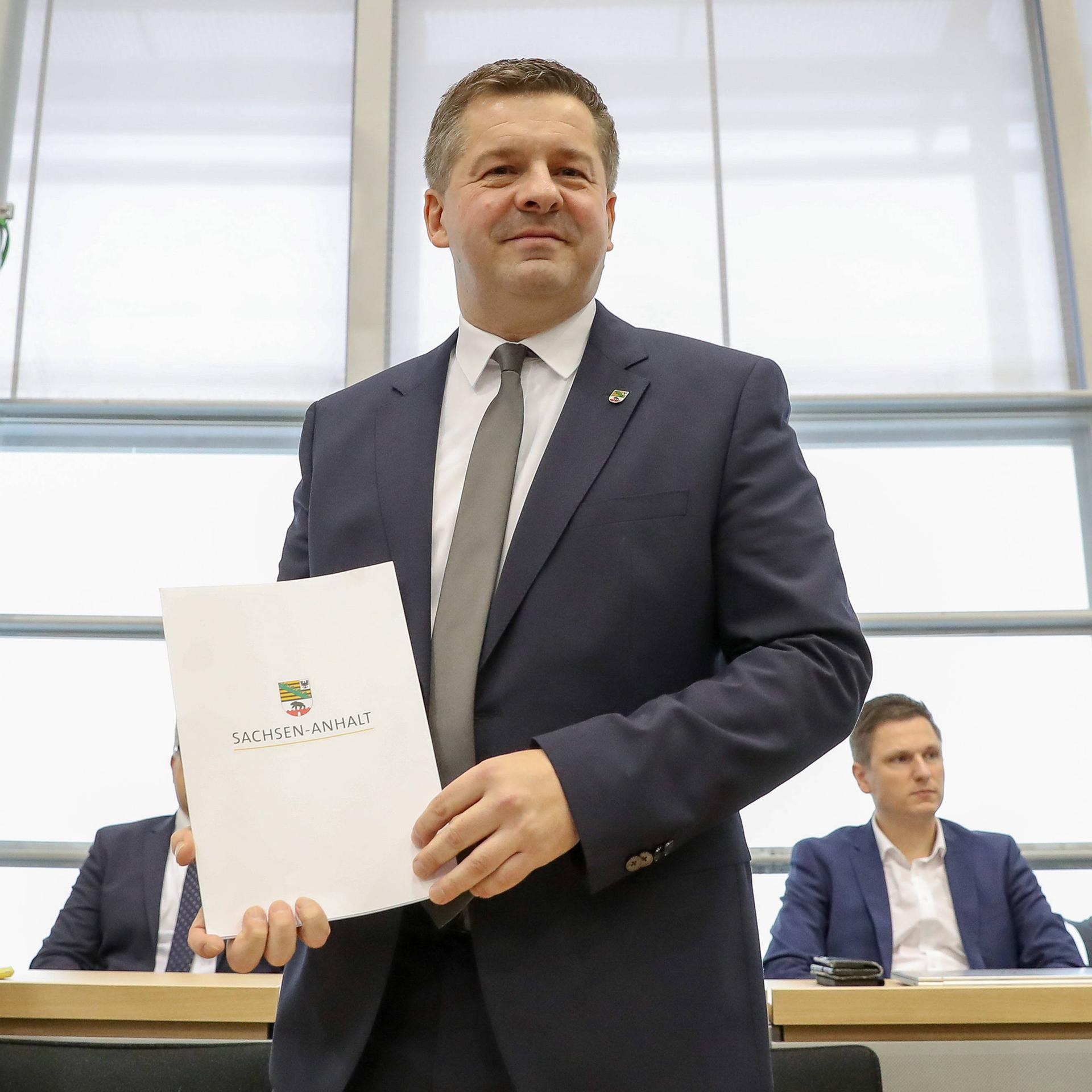 Der neue gewählte Ministerpräsident von Sachsen-Anhalt, Sven Schulze (CDU)