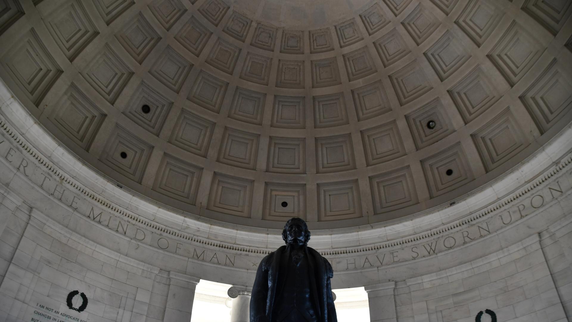 Das Thomas Jefferson Memorial in Washington DC, aufgenommen am 4. April 2021