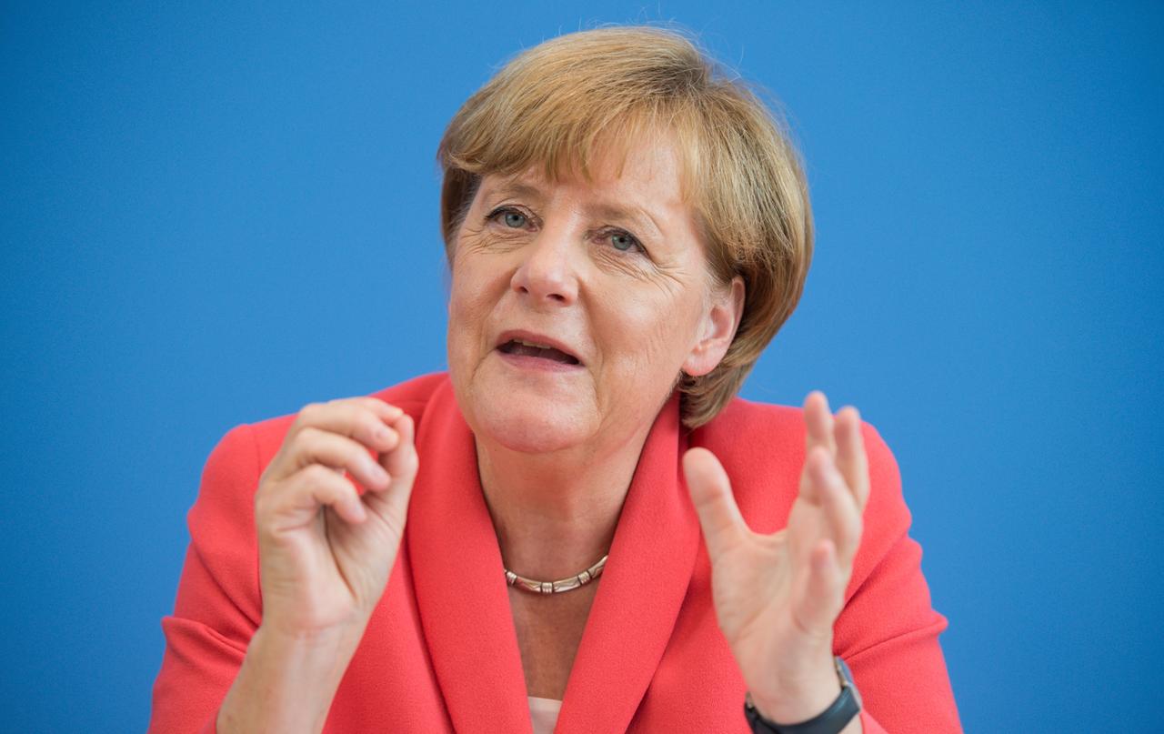 Bundeskanzlerin Angela Merkel (CDU) sagte am 31.08.2015 in Berlin den Satz "Wir schaffen das"