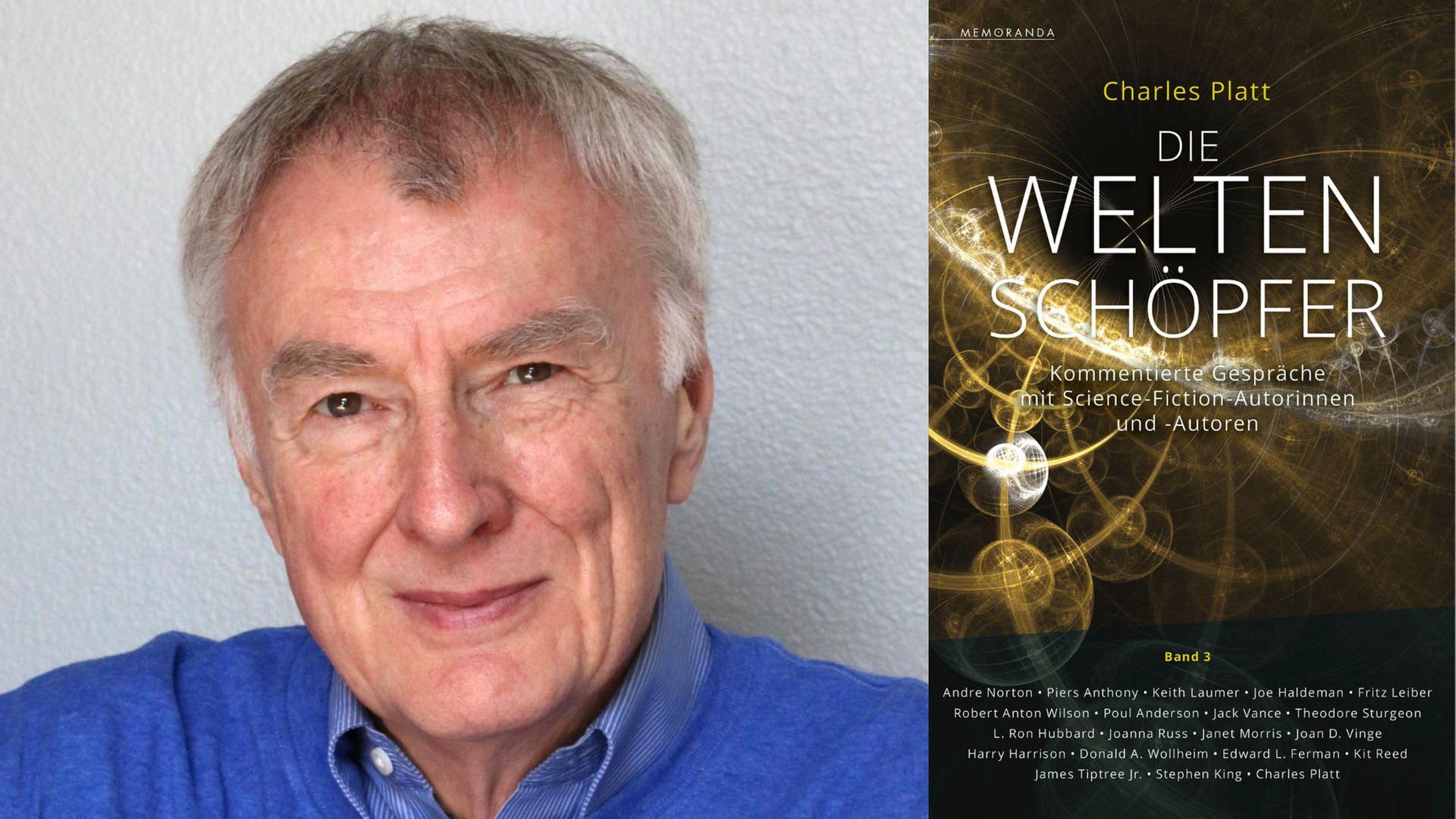 Charles Platt: "Die Weltenschöpfer"
Zu sehen sind der Autor und das Buchcover von Band 3