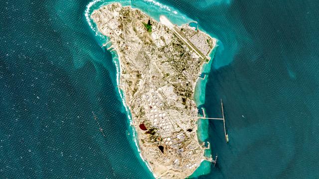 Die Insel Kharg aus der Luftperspektive