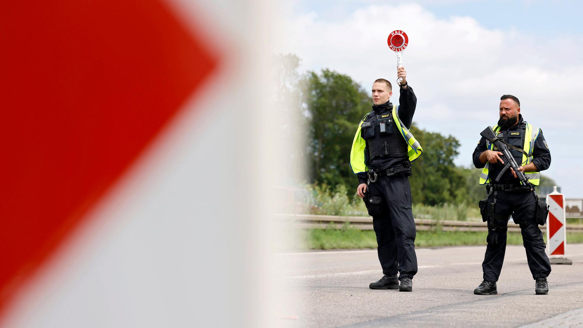 Grenzkontrolle der Polizei am 22.06.2024.