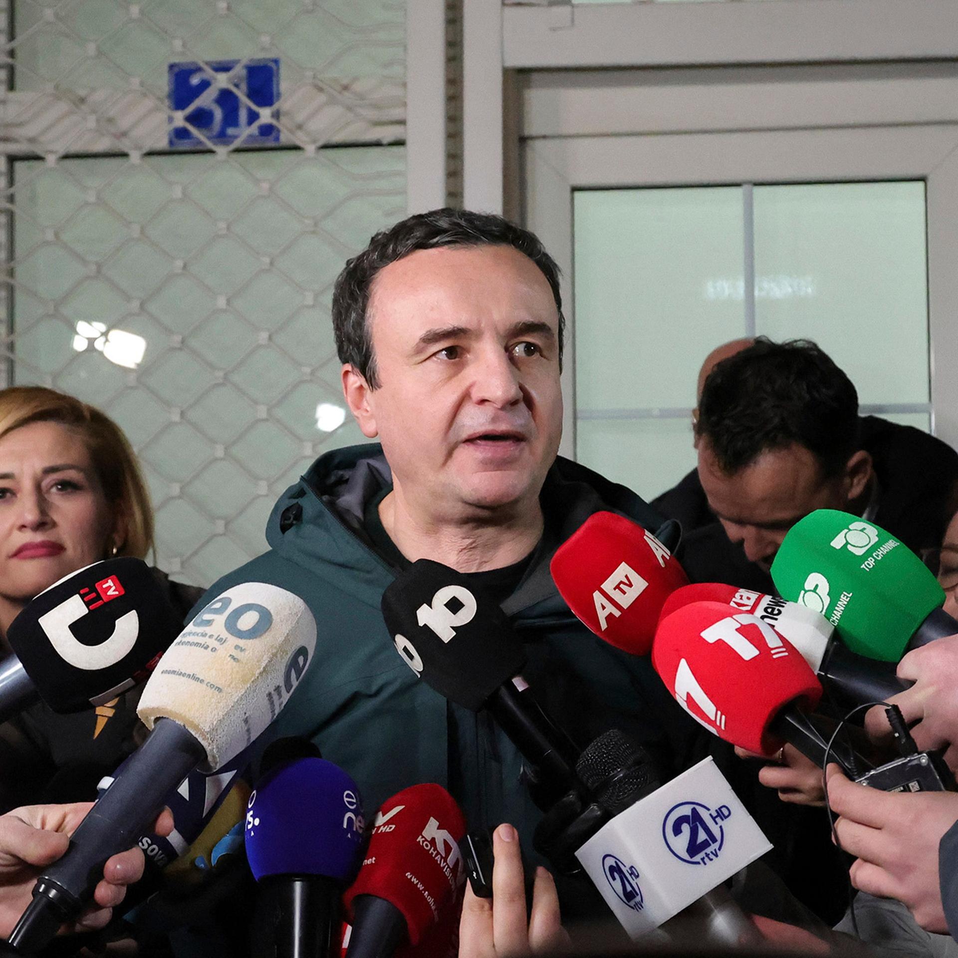 Albin Kurti am 9. Februar 2025 in der kosovarischen Haupstadt Pristina.