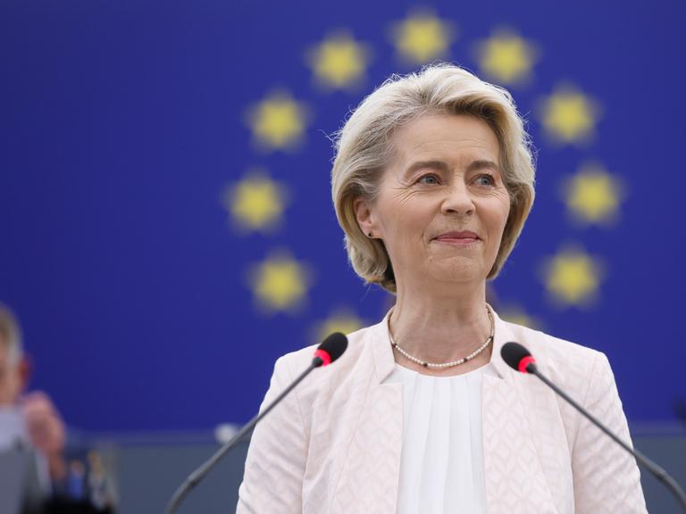 Ursula von der Leyen im Europäischen Parlament in Straßburg.