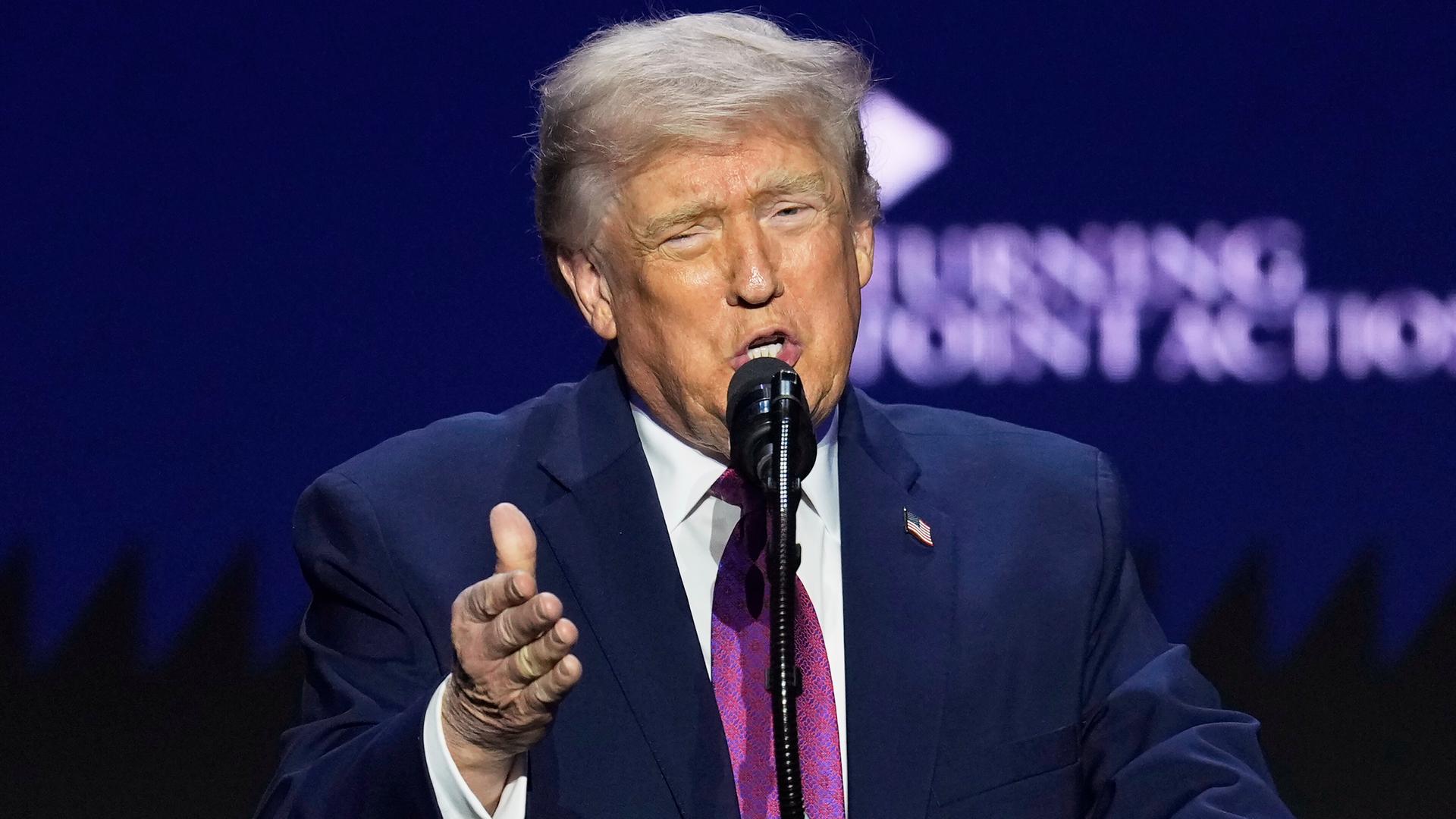 US-Präsident Trump während einer Rede