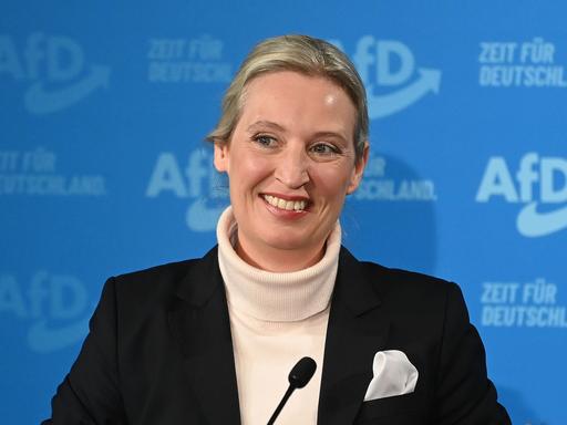 Alice Weidel (AfD) beim Wahlkampf in Heidenheim