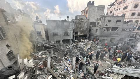 Zerstörte Gebäude in Jabalia im Gazastreifen