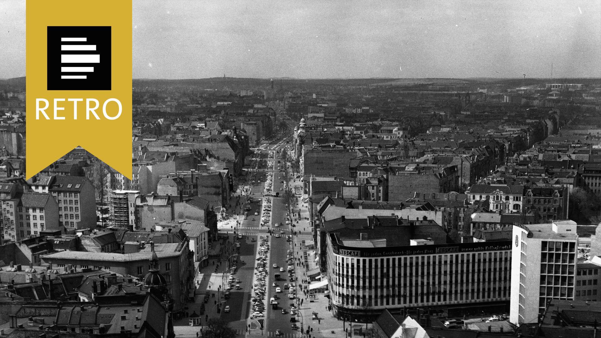 Luftaufhahme vom Kurfürstendamm im Jahr 1958.