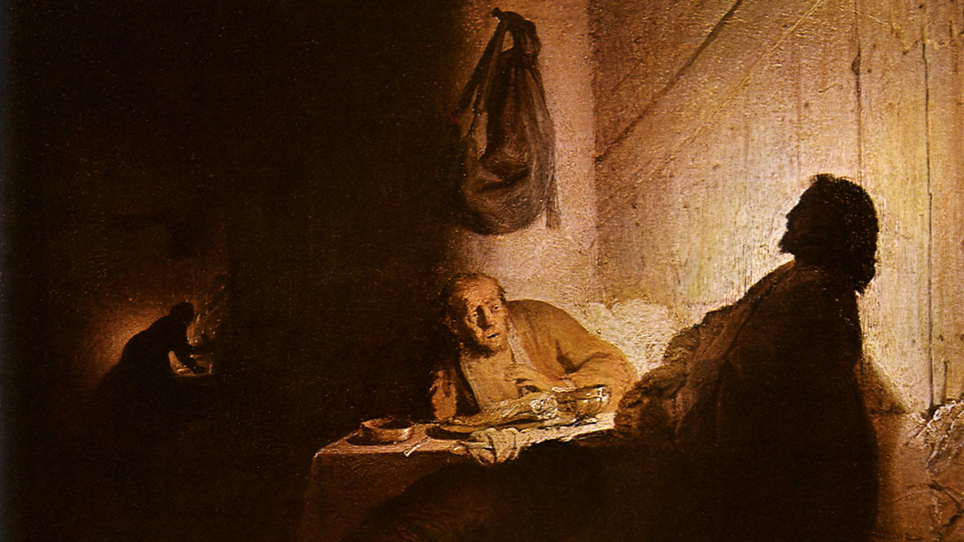 Das Werk der auferstandene Christus bei Emmaus von Rembrandt van Rijn