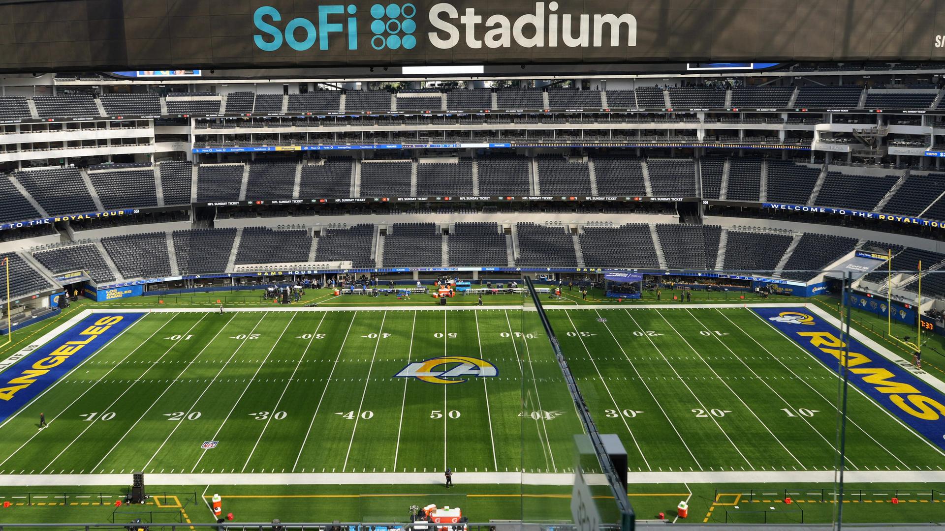 Das Foto zeigt das SoFi Stadium, Spielstätte der Los Angeles Rams, vor einem Spiel im Oktober 2024. Das Foto zeigt das SoFi Stadium, Spielstätte der Los Angeles Rams, vor einem Spiel im Oktober 2024.