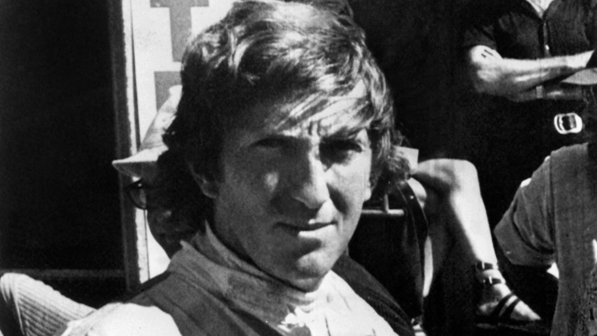 Aufnahme des Formel 1-Rennfahrers Jochen Rindt am 05.09.1970, kurz bevor er beim offiziellen Training des "41. Großen Preises von Italien" auf der Rennstrecke von Monza tödlich verunglückte.