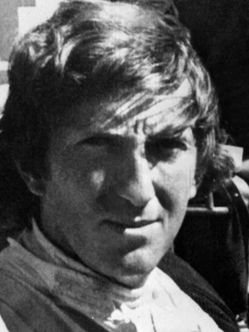 Aufnahme des Formel 1-Rennfahrers Jochen Rindt am 05.09.1970, kurz bevor er beim offiziellen Training des "41. Großen Preises von Italien" auf der Rennstrecke von Monza tödlich verunglückte.