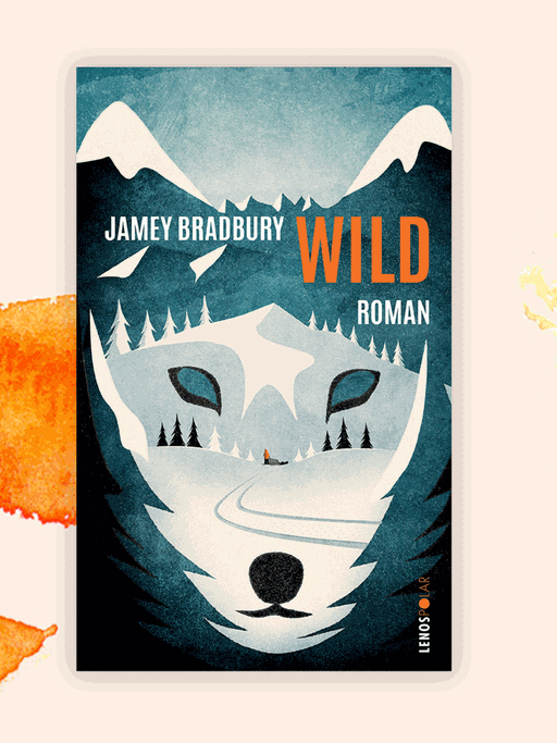 Cover von Jamey Bradburys Roman "Wild". Es zeigt ein stilisiertes, furchteinflössendes Gesicht mit zwei Augen und einem runden Mund.