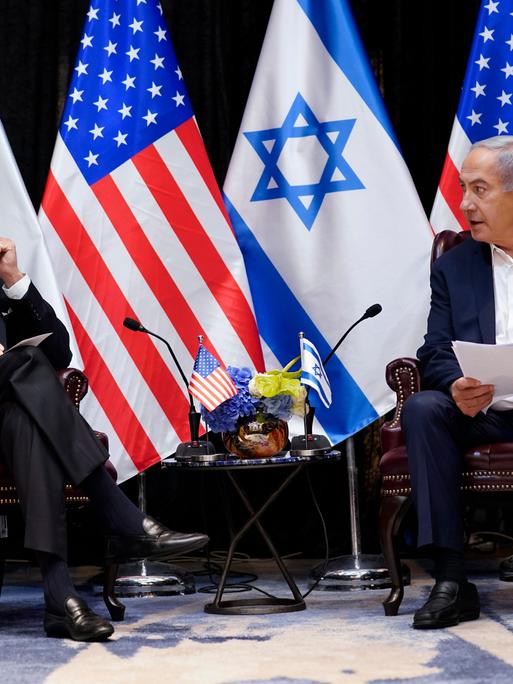 US-Präsident Biden bei einem Besuch in Israel mit Premierminister Netanjahu