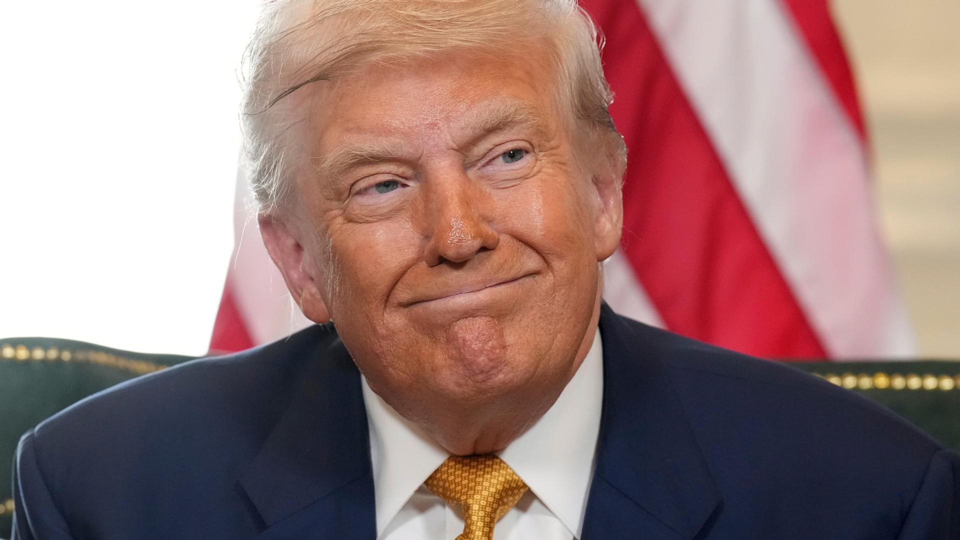 US-Präsident Donald Trump grinst zufrieden.