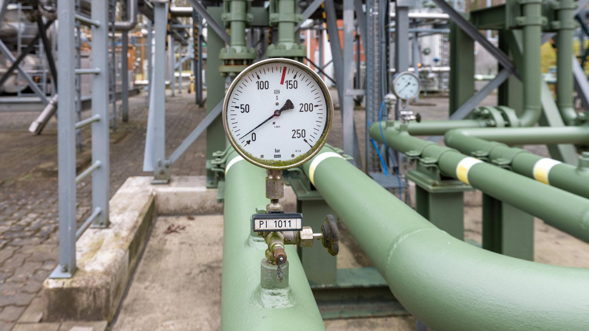 Ein Gasspeicher mit Zähler Ein Gasspeicher mit Zähler