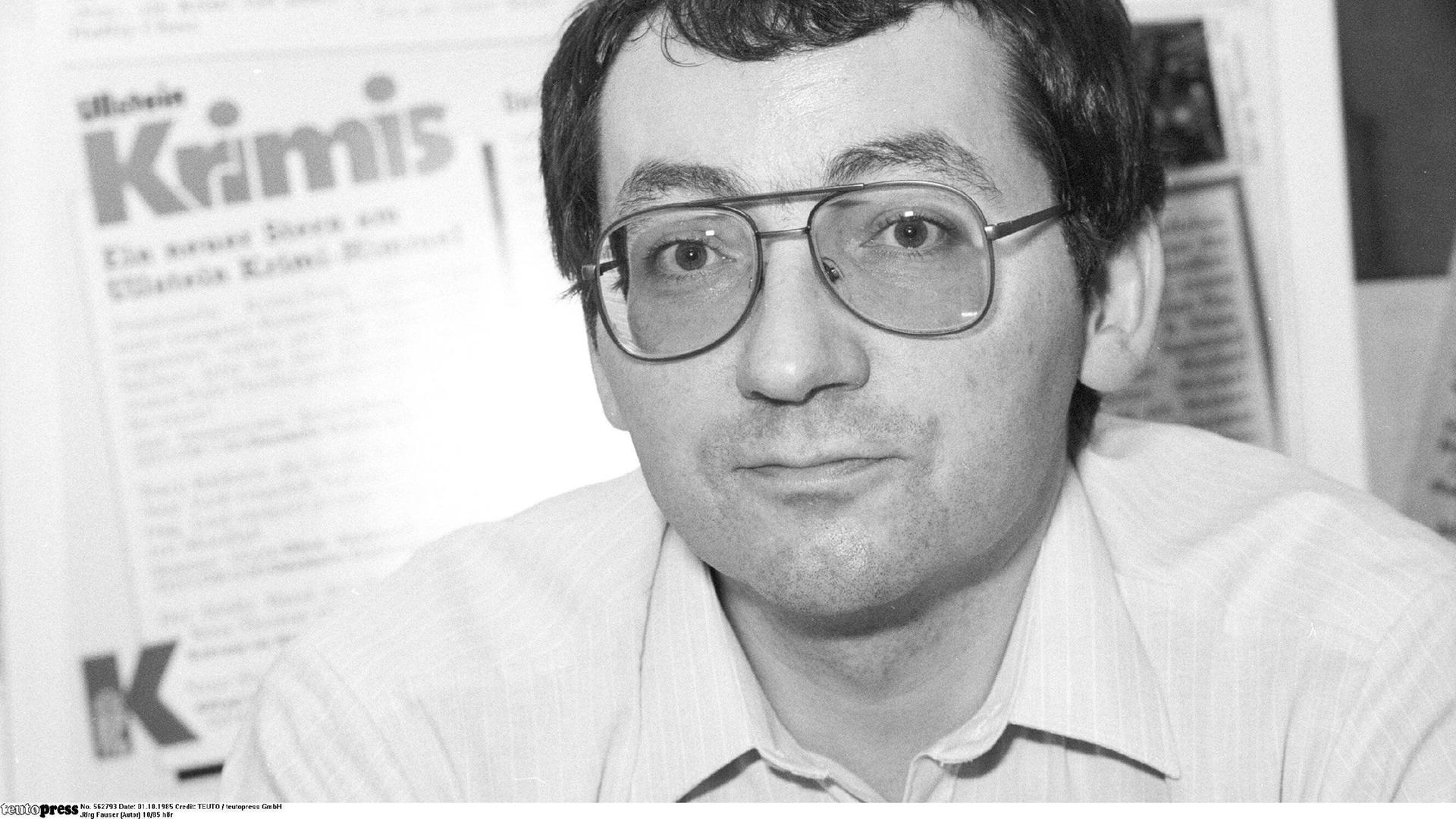 Jörg Fauser während der Buchmesse 1985 in Frankfurt am Main 