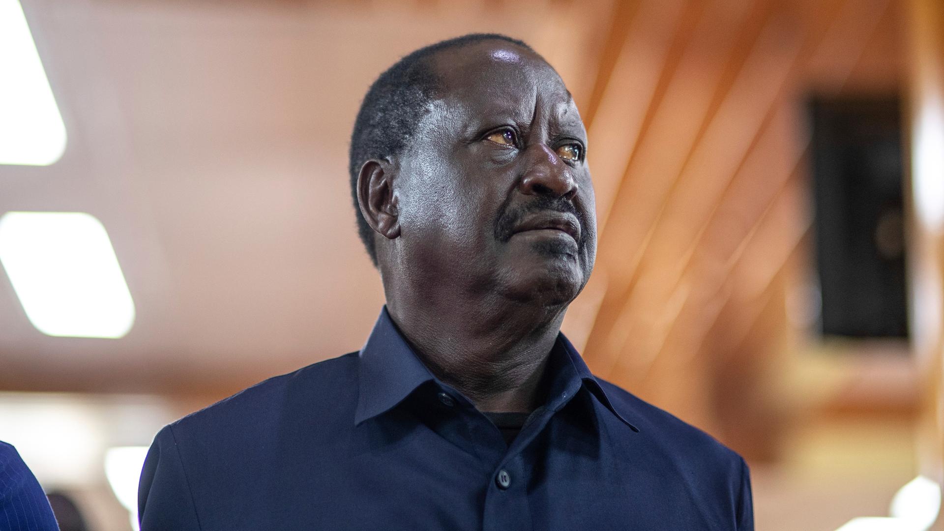 Kenias ehemaliger Premierminister Raila Odinga in einer Nahaufnahme Kenias ehemaliger Premierminister Raila Odinga in einer Nahaufnahme