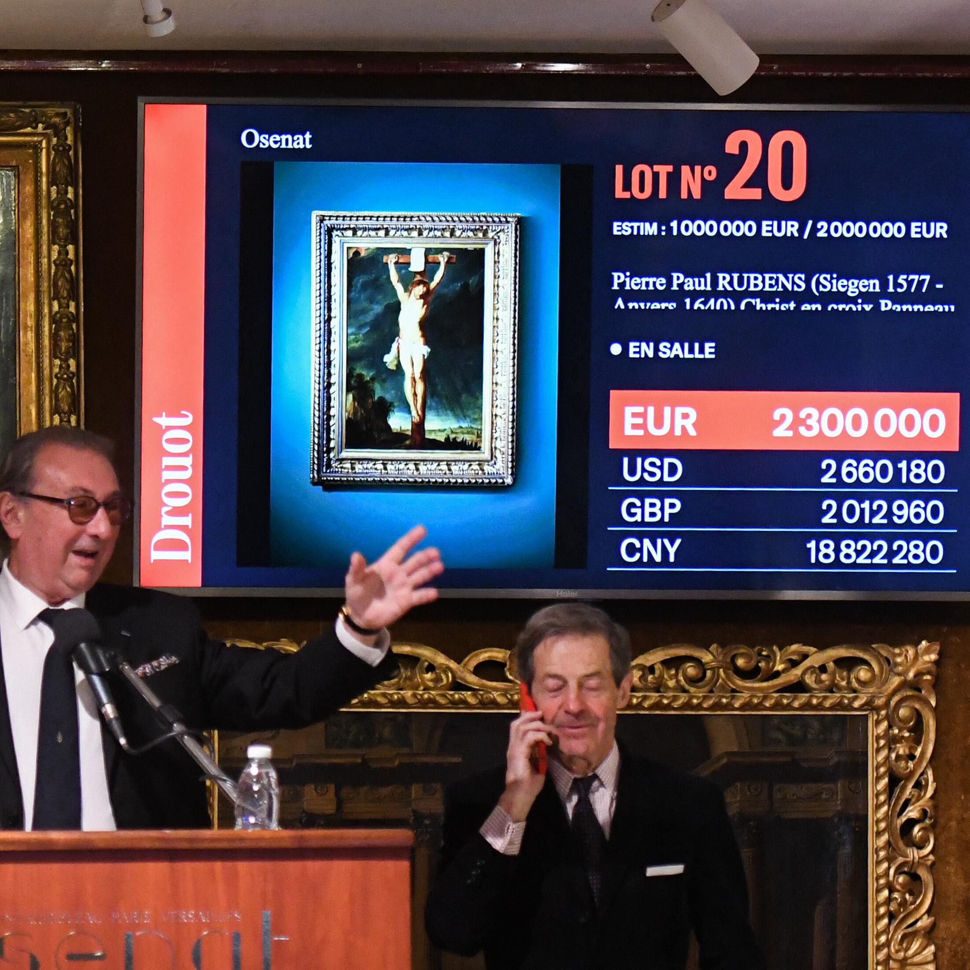 Das Gemälde „Christus am Kreuz“ (Le Christ en croix, 1614-1615) des flämischen Meisters Peter Paul Rubens wurde am 30. November 2025 bei einer Auktion in Versailles, Frankreich, verkauft.