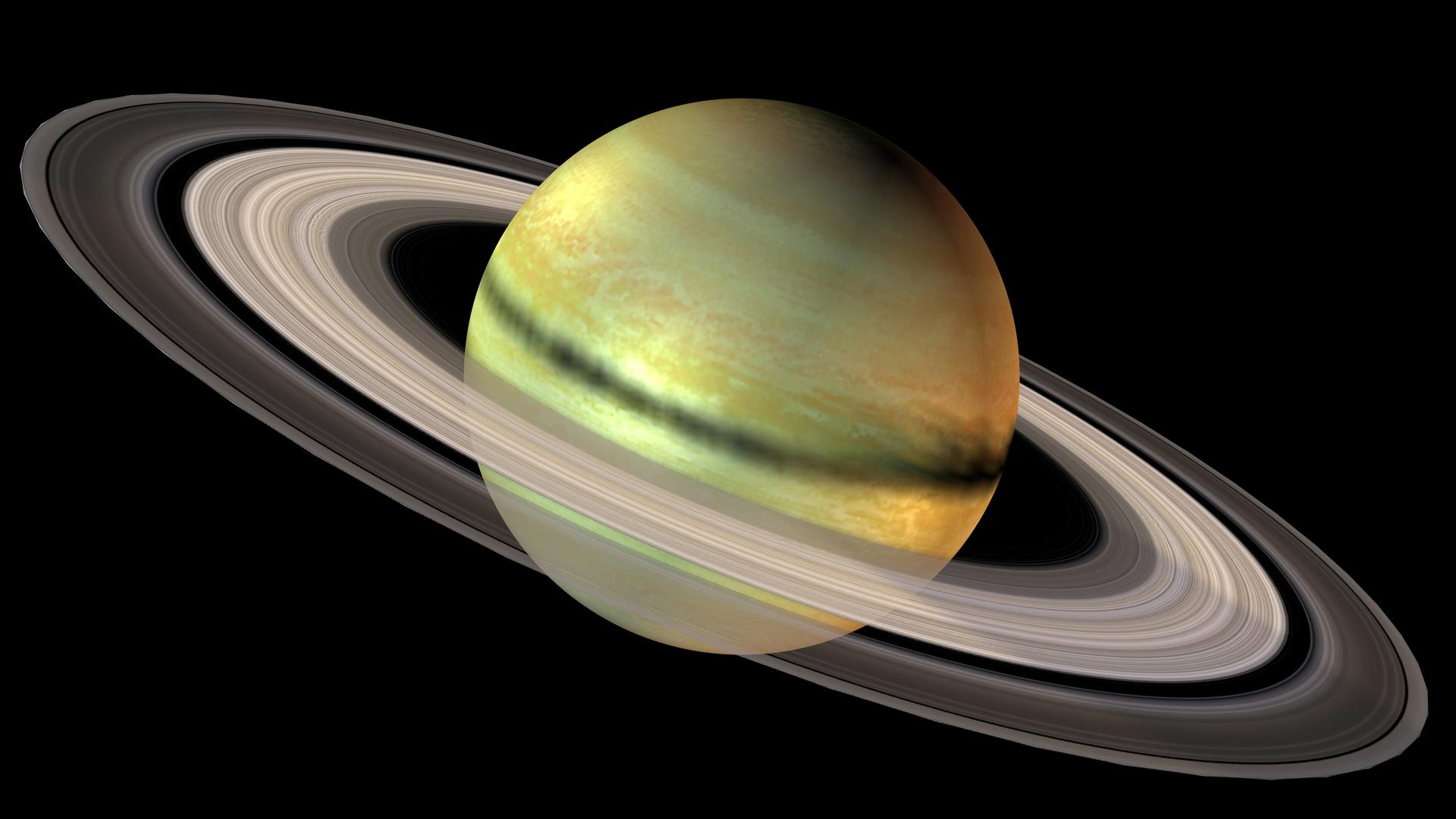 Planet Saturn mit seinem Ringsystem (Illustration)