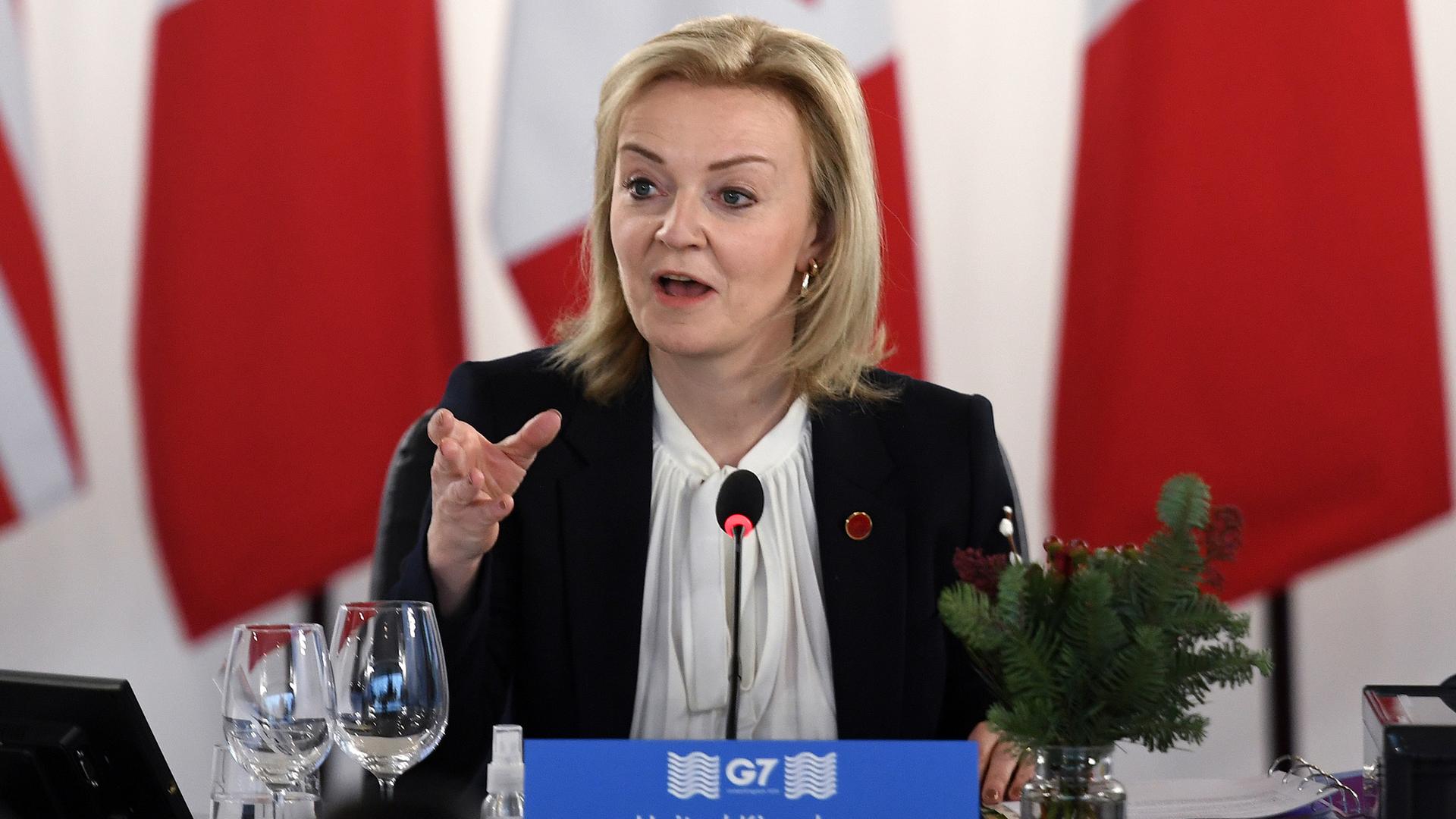Die britische Außenministerin Liz Truss Die britische Außenministerin Liz Truss