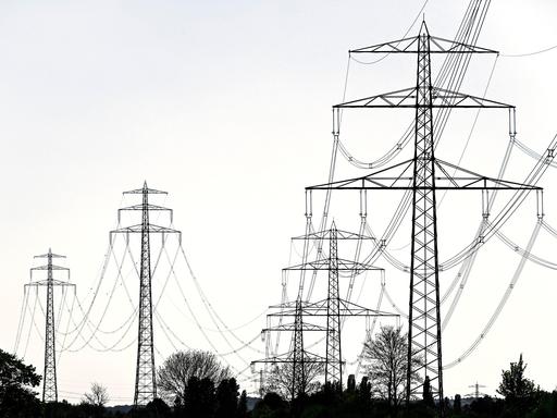 Hochspannungsmasten in Hamburg, Deutschland