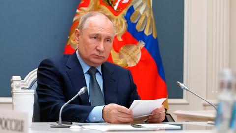 Russlands Präsident Putin nimmt per Videoschalte am G20-Gipfel teil.