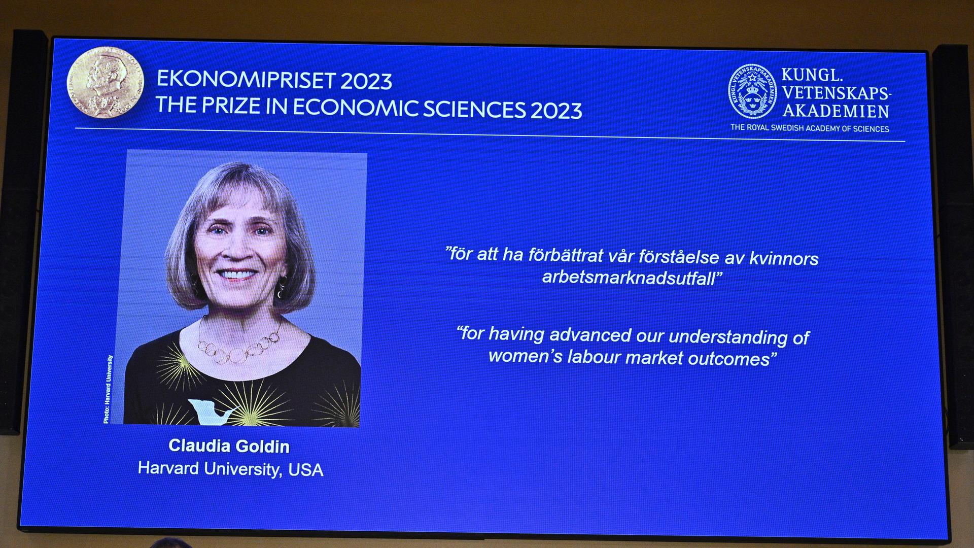 Claudia Goldin, Professorin an der Harvard Universität, erhält den Wirtschafts-Nobelpreis 2023.
