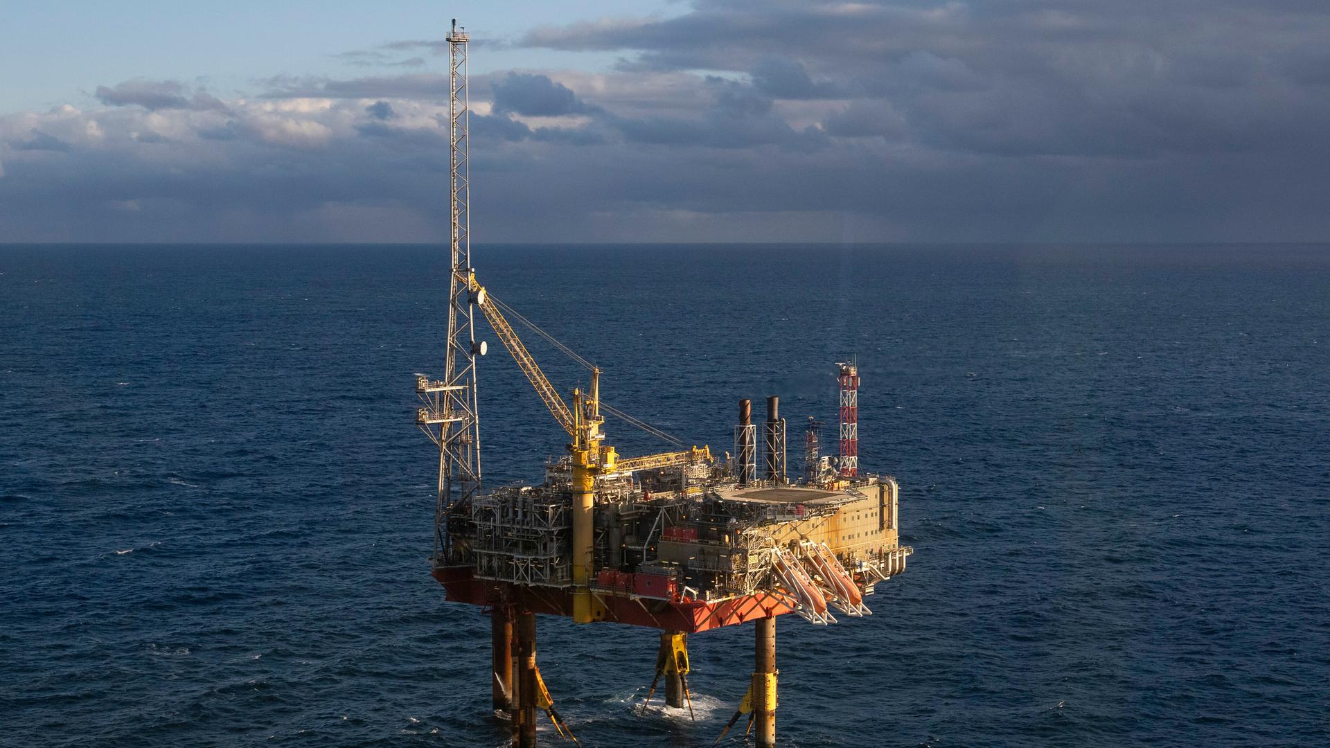 Die Siri-Platform, wo das Project Greensand in der Nordsee CO2 in der Nordsee verpresst. Die Siri-Platform, wo das Project Greensand in der Nordsee CO2 in der Nordsee verpresst.