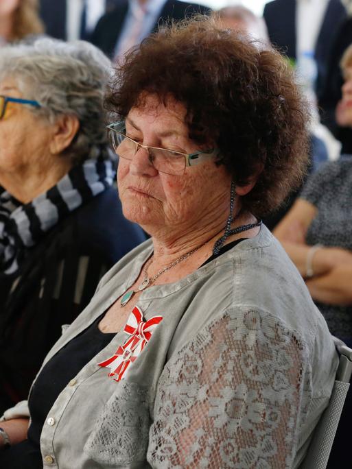 Die Holocaust-Überlebende Emmie Arbel 2018 bei einer Veranstaltung im israelischen Herzlia - zur Zeit lebt sie in der Gedenkstätte des KZ Ravensbrück.