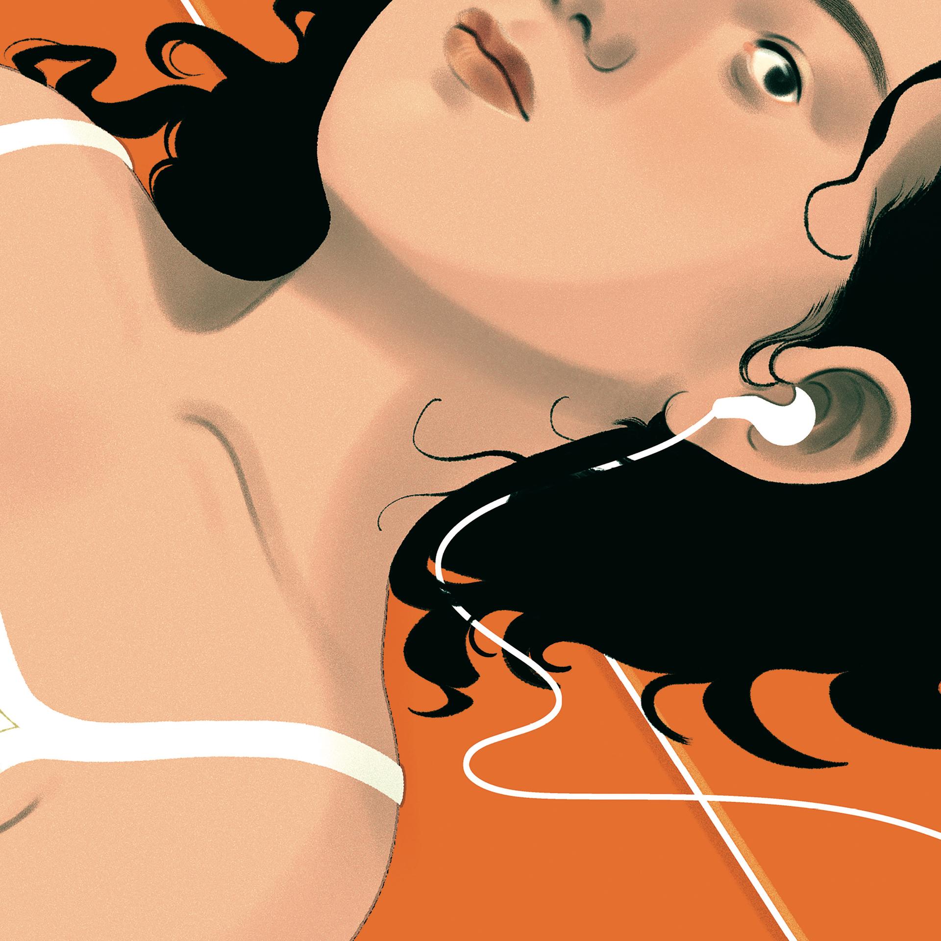Das Cover des Comics "Kreaturen" von Bianca Bagnarelli zeigt eine junge Frau mit Kopfhörern im Ohr.