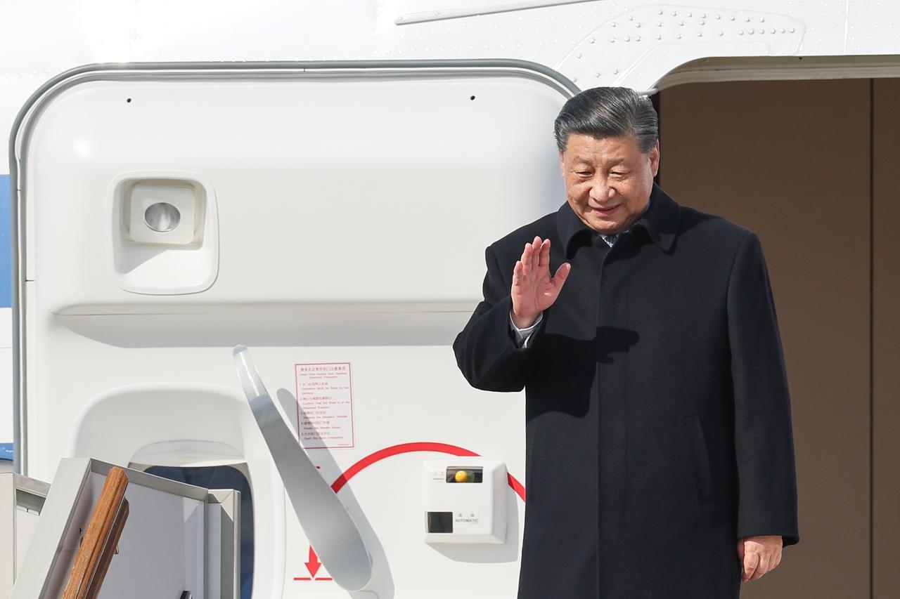Chinas Staatspräsident Xi Jinping bei seiner Ankunft in Moskau.