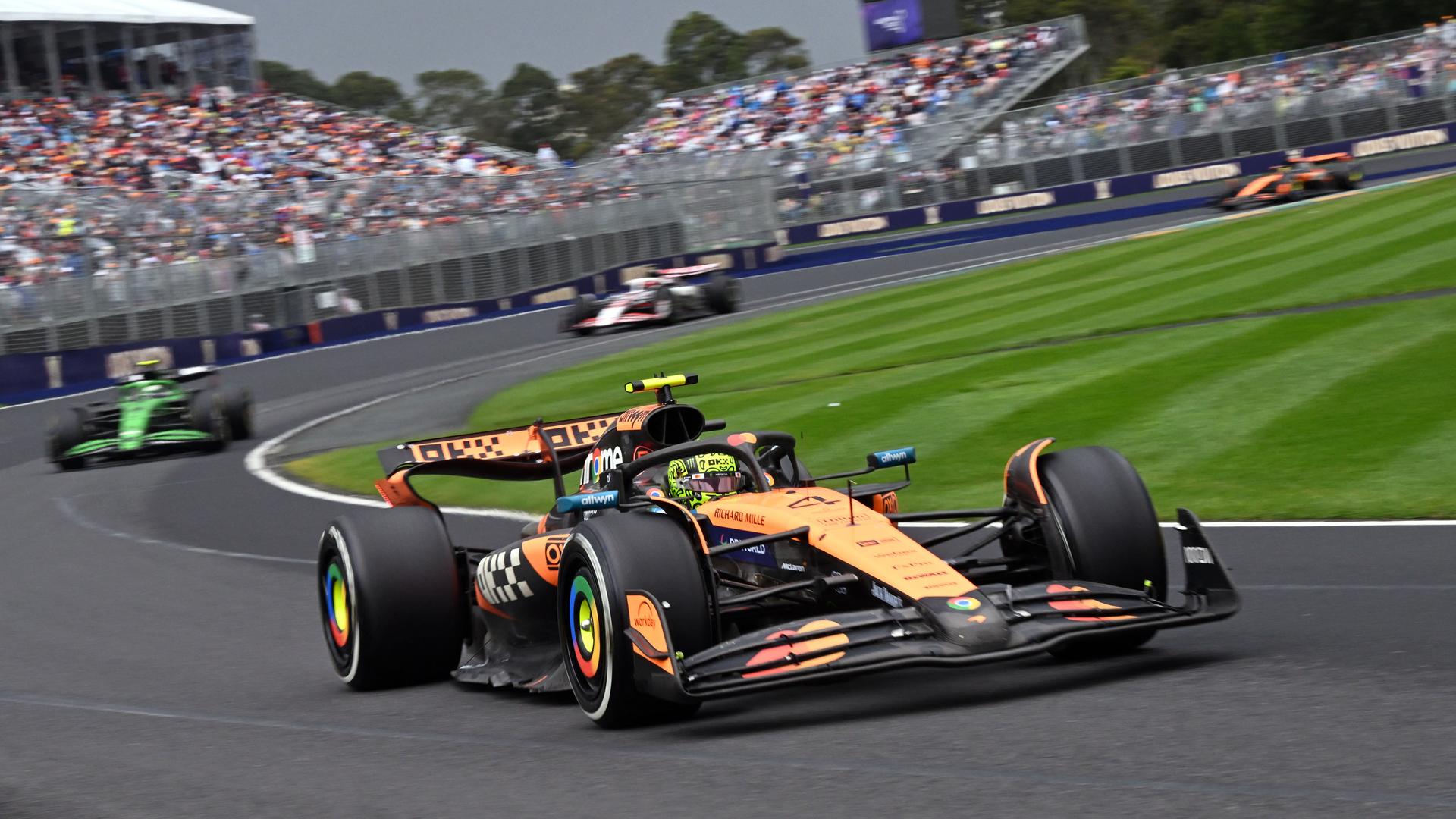 Das Formel 1-Auto von Lando Norris beim Großen Preis von Australien. Das Formel 1-Auto von Lando Norris beim Großen Preis von Australien.