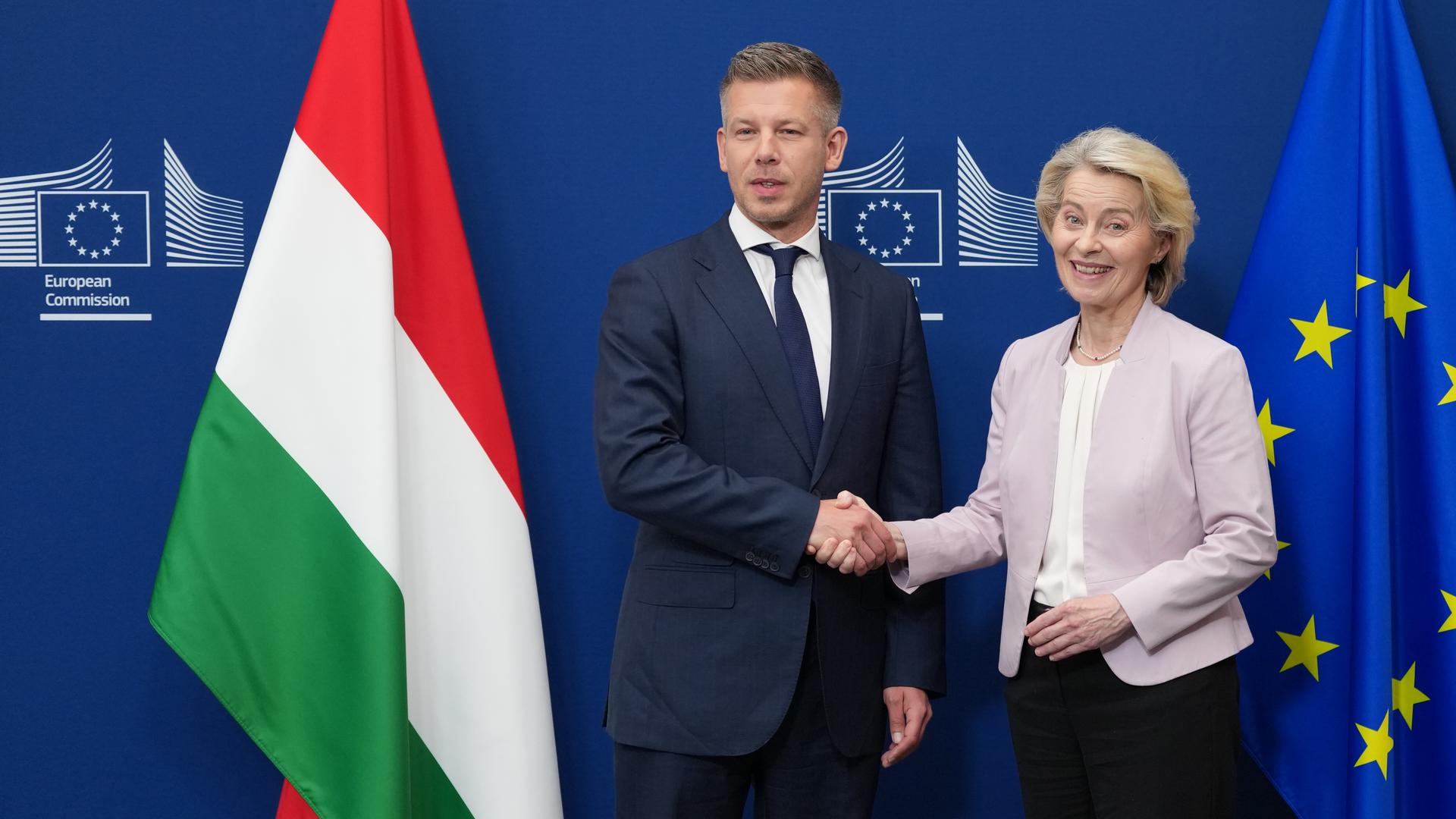 EU-Kommissionspräsidentin von der Leyen trifft sich in Brüssel mit dem neuen ungarischen Ministerpräsidenten Magyar EU-Kommissionspräsidentin von der Leyen trifft sich in Brüssel mit dem neuen ungarischen Ministerpräsidenten Magyar