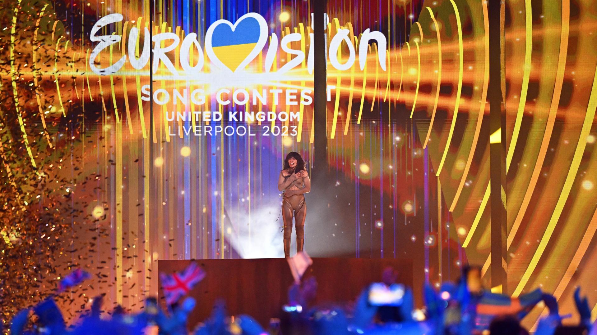 Loreen aus Schweden tritt nach ihrem Sieg beim Finale des 67. Eurovision Song Contest (ESC) in der M&S Bank Arena mit ihrem Song "Tattoo" auf.