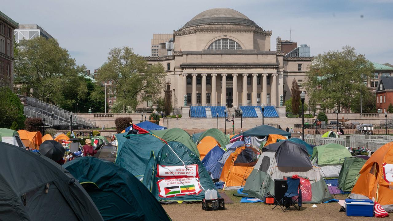 Zelte vor der Columbia-Universität in New York.