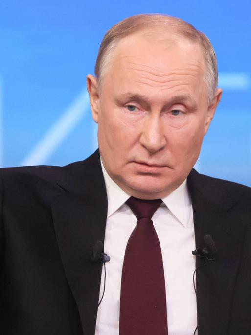 Russlands Präsident Vladimir Putin bei einer Pressekonferenz