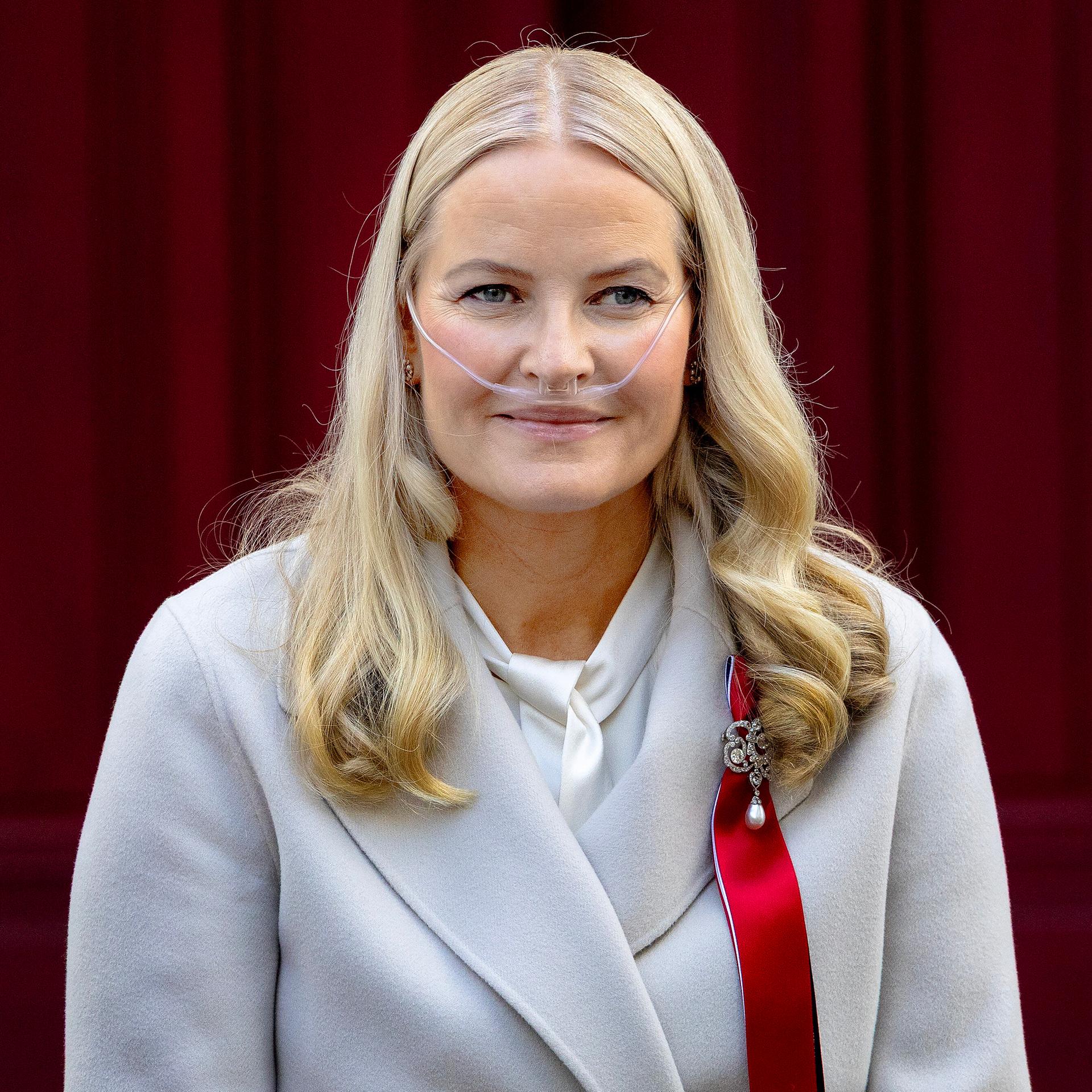 Die norwegische Kronprinzessin Mette-Marit bei einer Feier im Mai 2026.