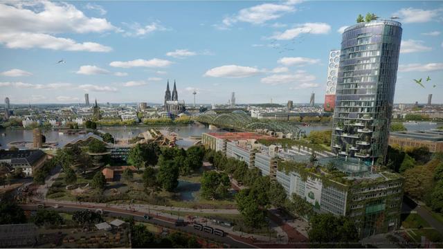 Zukunftsbild von Köln, entwickelt vom Projektteam von Realutopien