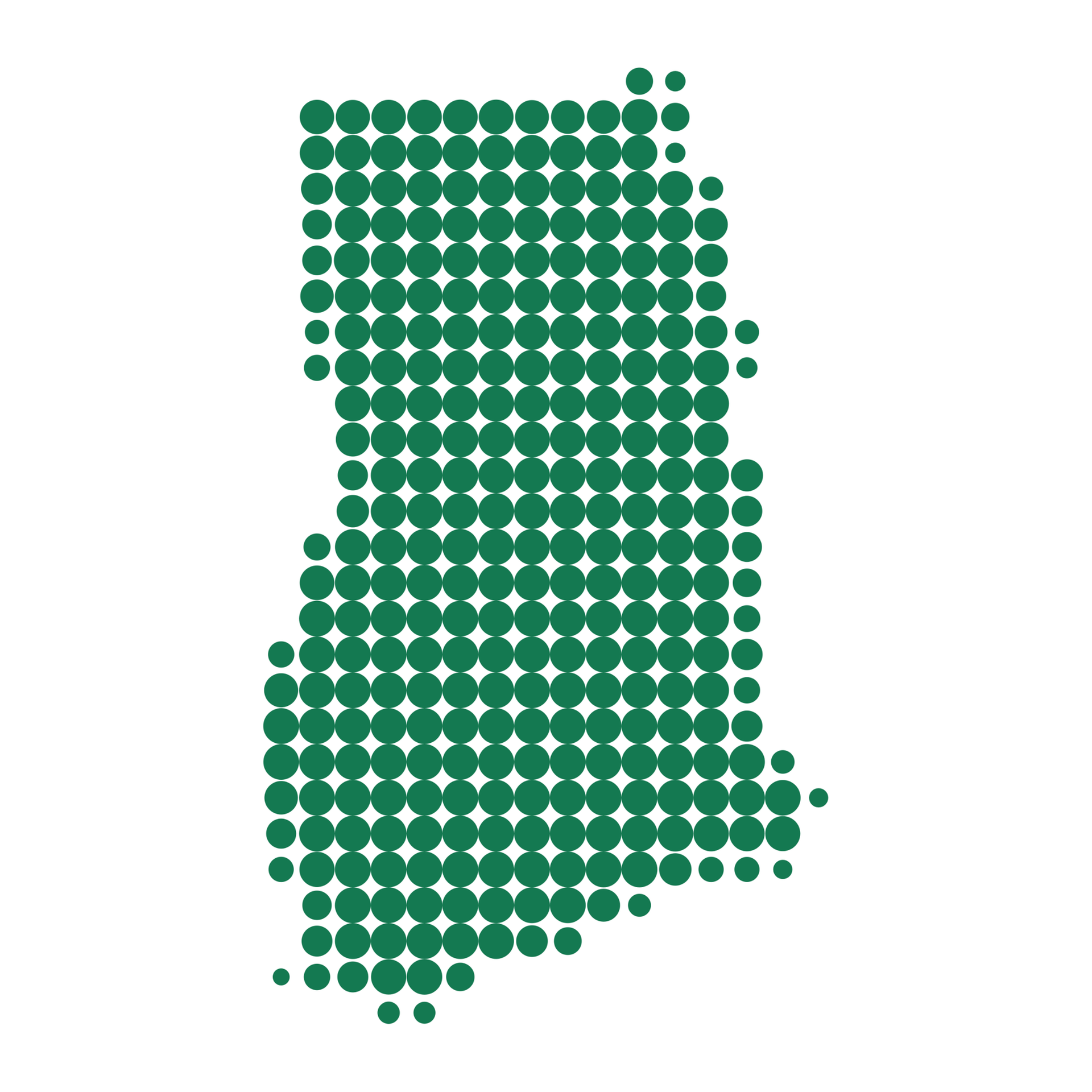 Grüne Punkte in der Form der Grenze Ghanas.
