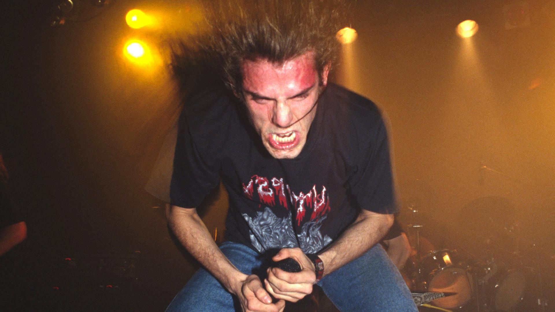 Der Sänger der Death-Metal-Band "Cannibal Corpse" aus den USA, 2023.