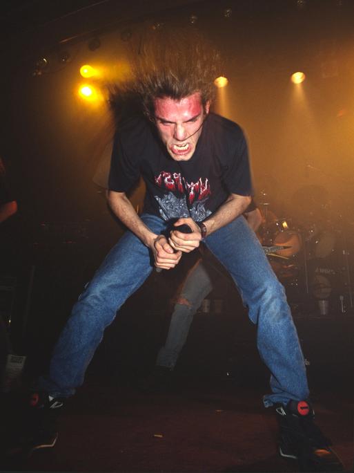 Der Sänger der Death-Metal-Band "Cannibal Corpse" aus den USA, 2023.