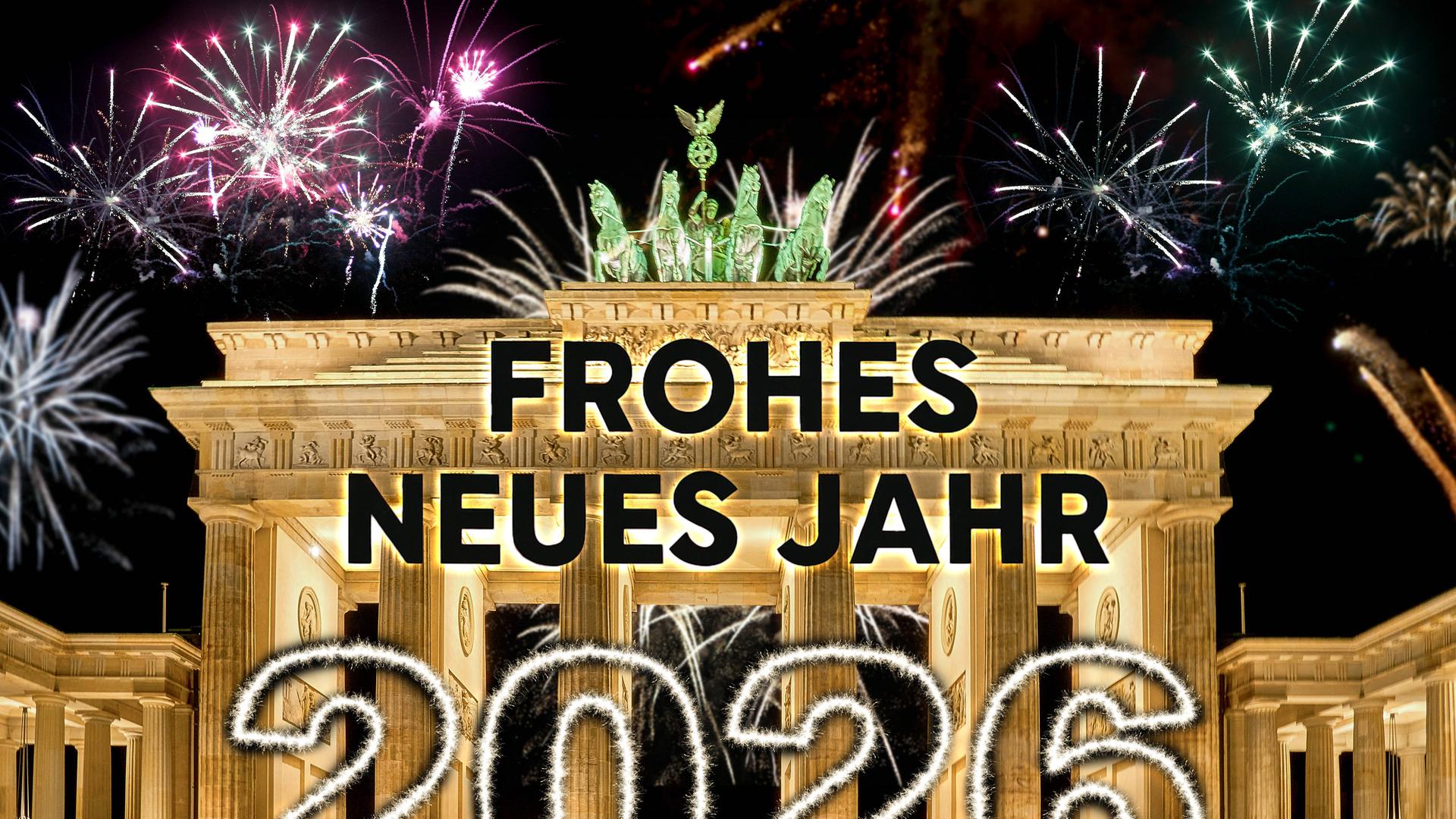Berlin, Germany - December 17, 2025: HAPPY NEW YEAR 2026 IN GERMANY, A festive New Year s greeting above the Brandenburg Gate in Berlin with fireworks and the inscription Happy New Year 2026. The image represents New Year s Eve, the turn of the year, and congratulations to Germany on the start of the new year and New Year s night. PHOTO MONTAGE *** FROHES NEUES JAHR 2026 in DEUTSCHLAND, Ein festlicher Neujahrsgruß über dem Brandenburger Tor in Berlin mit Feuerwerk und der Aufschrift Frohes Neues Jahr 2026. Das Bild steht für Silvester, den Jahreswechsel und Glückwünsche an Deutschland zum Start ins neue Jahr und der Neujahrsnacht. FOTOMONTAGE Berlin, Germany - December 17, 2025: HAPPY NEW YEAR 2026 IN GERMANY, A festive New Year s greeting above the Brandenburg Gate in Berlin with fireworks and the inscription Happy New Year 2026. The image represents New Year s Eve, the turn of the year, and congratulations to Germany on the start of the new year and New Year s night. PHOTO MONTAGE *** FROHES NEUES JAHR 2026 in DEUTSCHLAND, Ein festlicher Neujahrsgruß über dem Brandenburger Tor in Berlin mit Feuerwerk und der Aufschrift Frohes Neues Jahr 2026. Das Bild steht für Silvester, den Jahreswechsel und Glückwünsche an Deutschland zum Start ins neue Jahr und der Neujahrsnacht. FOTOMONTAGE